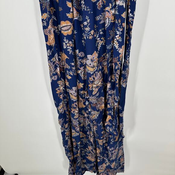 Anthropologie Ett:twa Blue Paisley Belted Wide Leg Womens Jumpsuit Small - Picture 6 of 12